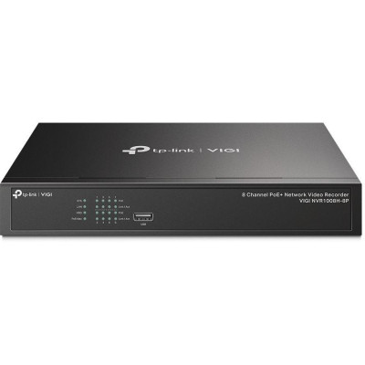 TP-Link VIGI NVR1008H-8P, 8 kanálů, 80Mbps, H.265+, 1x SATA, max. 10 TB, 8x PoE+, 2x USB, VGA, HDMI