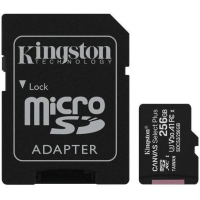 microSDXC karta 256GB - Kingston UHS-I, Class 10 + SD adapter